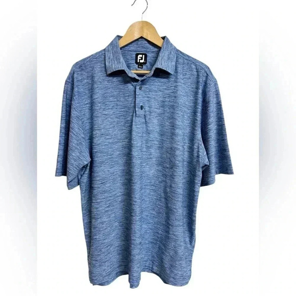 FootJoy Heathered Blue Men’s Polo Golf Shirt Size Large - Picture 6 of 6